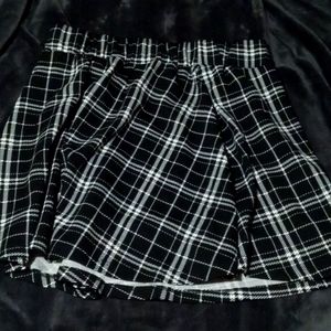 Checkered black and white skirt